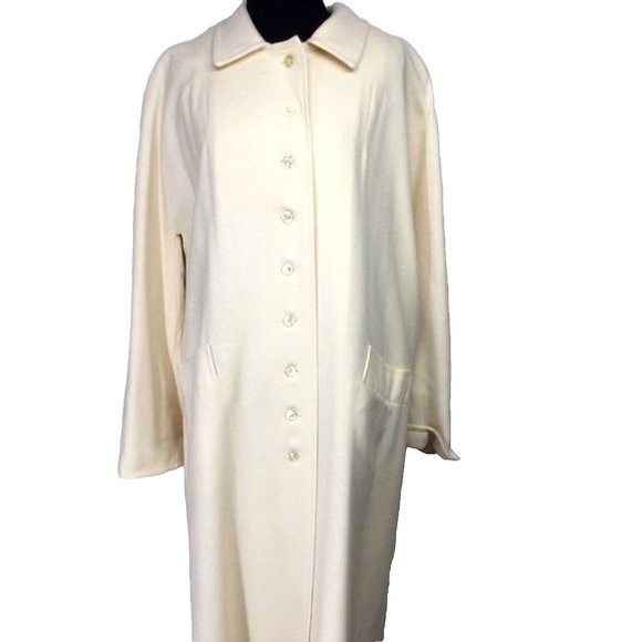 J.P. Allen Vintage 100% Wool Tweed Mid length Coat Beige Sz XL - Picture 2 of 8